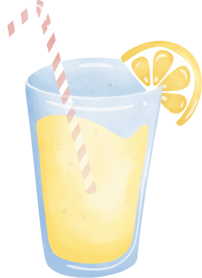 lemonade glass Watercolor